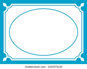 Vector vintage oval border frame. May be used in packaging design, as a sign, a sticker label etc. Laser cut ready