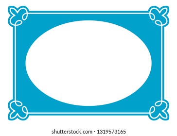 Vector vintage oval border frame. May be used in packaging design, as a sign, a sticker label etc. Laser cut ready