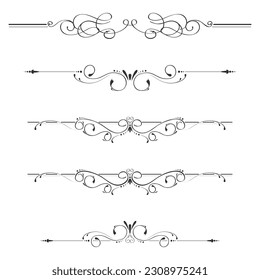 Vector vintage page decor with crowns, arrows and floral elements