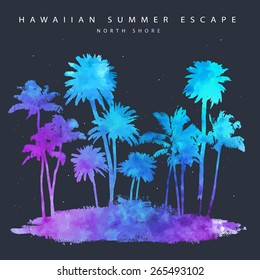 Vector Vintage Palm trees illustration. Retro style 
