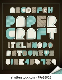 vector of vintage paper craft alphabets