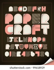 vector of vintage paper craft alphabets