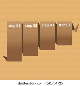Vector vintage Paper Progress ribbon on old paper background / product choice or versions. vector vintage ribbon banner for text and advertising.