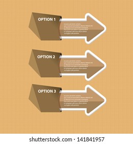 Vector vintage Paper Progress ribbon on old paper background / product choice or versions. vector vintage ribbon banner for text and advertising.