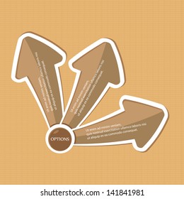 Vector vintage Paper Progress ribbon on old paper background / product choice or versions. vector vintage ribbon banner for text and advertising.