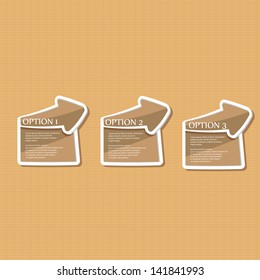 Vector vintage Paper Progress ribbon on old paper background / product choice or versions. vector vintage ribbon banner for text and advertising.