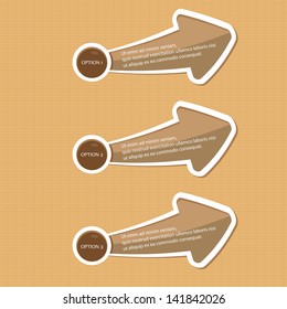 Vector vintage Paper Progress ribbon on old paper background / product choice or versions. vector vintage ribbon banner for text and advertising.