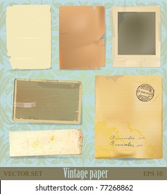 Vector vintage paper and scrap collection