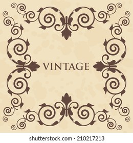 Vector vintage parchment frame