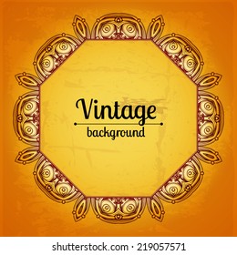 Vector vintage pattern. Hand drawn abstract background. Decorative retro banner. Can be used for invitation, wedding card, scrapbooking and others. Royal design element. Vector illustration.