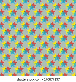 Vector vintage pattern made with stars