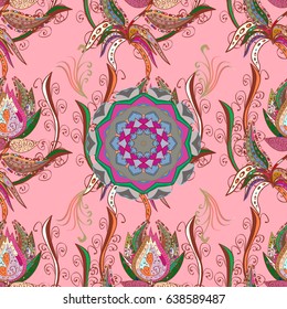 Vector vintage pattern. Mandala colored on a white background. Invitation card.