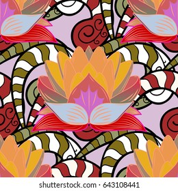 Vector vintage pattern. Mandala colored on a brown background. Invitation card.