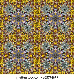 Vector vintage pattern. Mandala colored on a background. Invitation card.