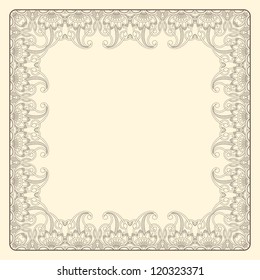 Vector vintage pattern for print, embroidery (you can use this pattern for carpet, shawl, pillow).