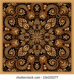 Vector vintage pattern for print, embroidery (you can use this pattern for carpet, shawl, pillow, cushion).