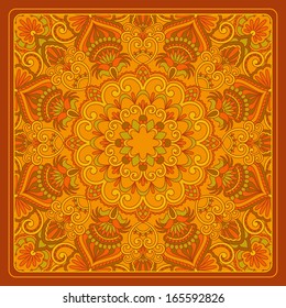 Vector vintage pattern for print, embroidery (you can use this pattern for carpet, shawl, pillow, cushion).