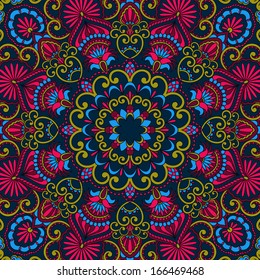 Vector vintage pattern for print, embroidery (you can use this pattern for carpet, shawl, pillow, cushion).