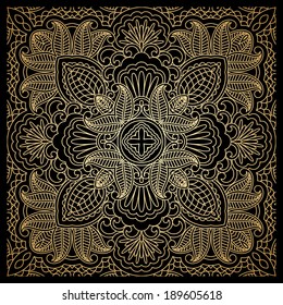 Vector vintage pattern for print, embroidery (you can use this pattern for carpet, shawl, pillow, cushion).