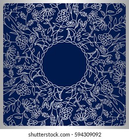 Vector vintage pattern for print, embroidery (you can use this pattern for carpet, shawl, pillow, cushion).