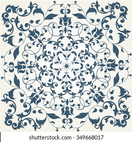 Vector vintage pattern in Victorian style. Ornate floral element for design. Ornament pattern for wedding invitations, birthday and greeting cards.