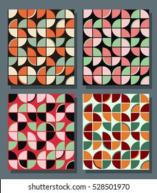 Vector Vintage Patterns Set from the Fifties and Sixties Retro Wallpapers Collection