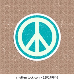 Vector Vintage Peace Sticker