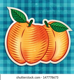 vector vintage peaches sticker