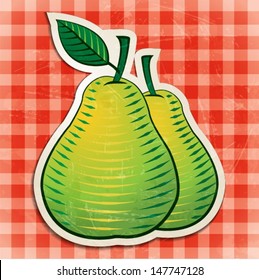 vector  vintage pears sticker