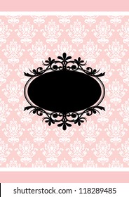 Vector vintage pink and black frame