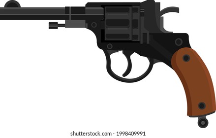 Pistola vectorial con tambor. Ilustración en un fondo blanco aislado.