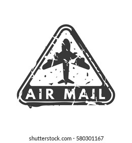 Vector vintage postage air mail stamp.