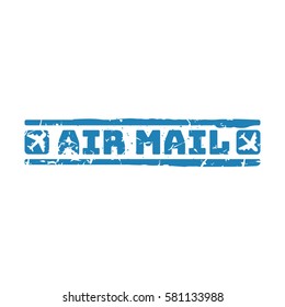 Vector vintage postage air mail stamp.