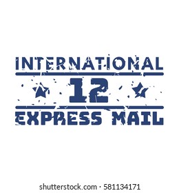 Vector vintage postage international mail stamp.