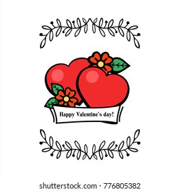 Vector vintage postcards about love. Happy Valentine's day!
