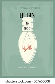 Vector Vintage Poster with bulb.