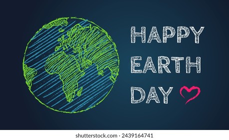 Vector vintage poster for Earth day. Earth day 22 april. We love our planet.