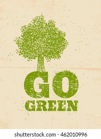 Vector vintage poster go green