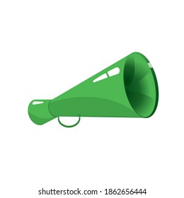 Afiche vectorial vintage con megáfono retro verde. Megáfono sobre fondo blanco. Publicidad, promoción. Ilustración vectorial. Ilustración de fondo blanco