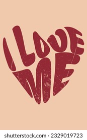 Vector vintage poster "I love me"