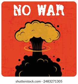 Vector vintage poster no war.