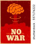 Vector vintage poster, Say no to war. Pacific vintage poster.