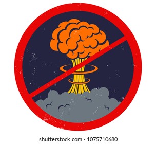 Vector vintage poster, Say no to war. Pacific vintage military poster. Stop war.