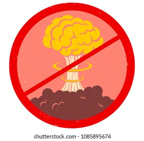 Vector vintage poster, Say no to war. Pacific vintage military poster. Stop war.