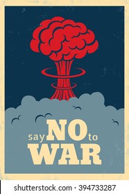 Vector vintage poster, Say no to war