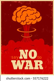 Vector vintage poster, Say no to war. Pacific vintage poster.