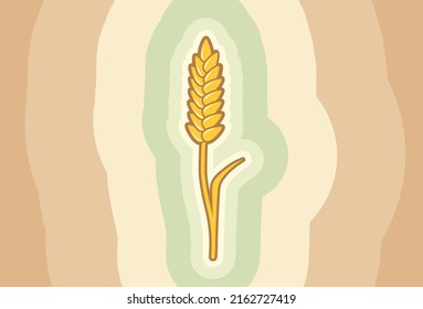 Vector vintage poster of wheat ear. Vector illustration of wheat ear in retro style.