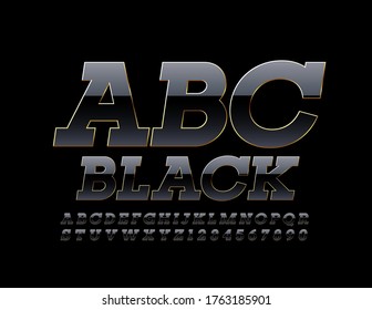 Vektor Vintage Premium Stil Schriftart. Alphabet-Buchstaben und -Zahlen aus Schwarz und Gold