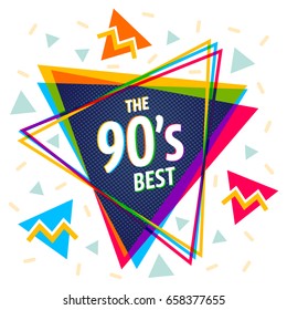 Vector vintage pyramid in 90's style. Vintage vector poster with pyramids. 90s