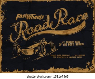 vector vintage race poster.